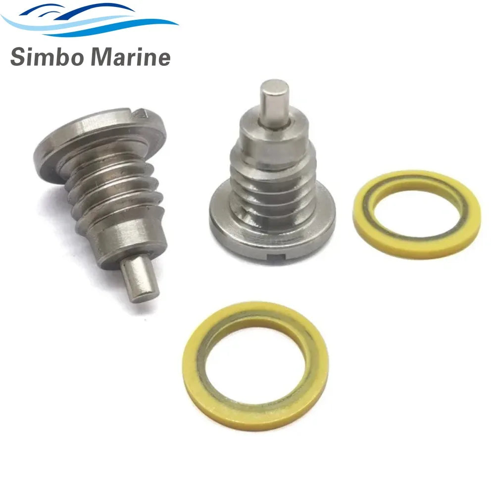 2 Pcs Magnetic Drain Screw and Gasket Set For Mercruiser Stern Drive Alpha Gen 1 2 R MR TR TRS 22-8M0058389 22-67892A06
