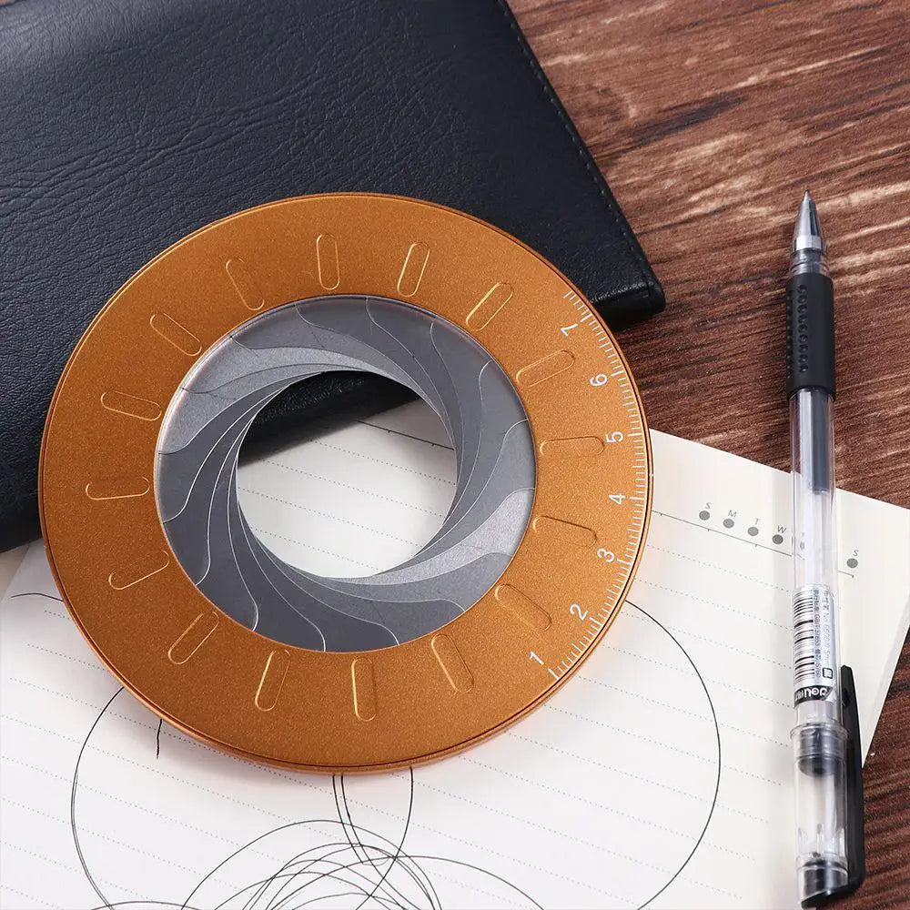 Adjustable Circle Drawing Ruler Measurement Rotatable Round Ruler Stainless Steel Round Compass Stretch Ruler for Drawing