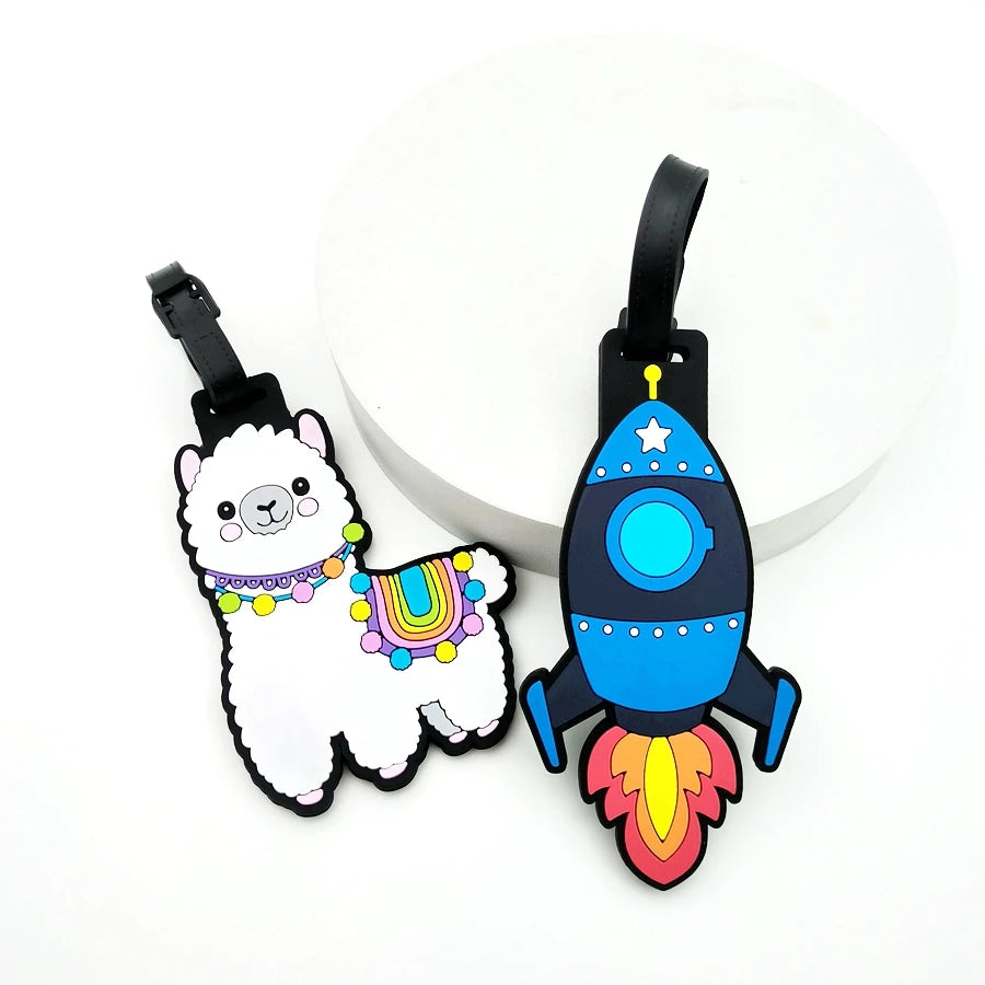 1pc Cute Dinosaur Unicorn Luggage Tag Airport Luggage Backpack Anti Loss ID Tag Pendant Work Name Identification Tag Pendant