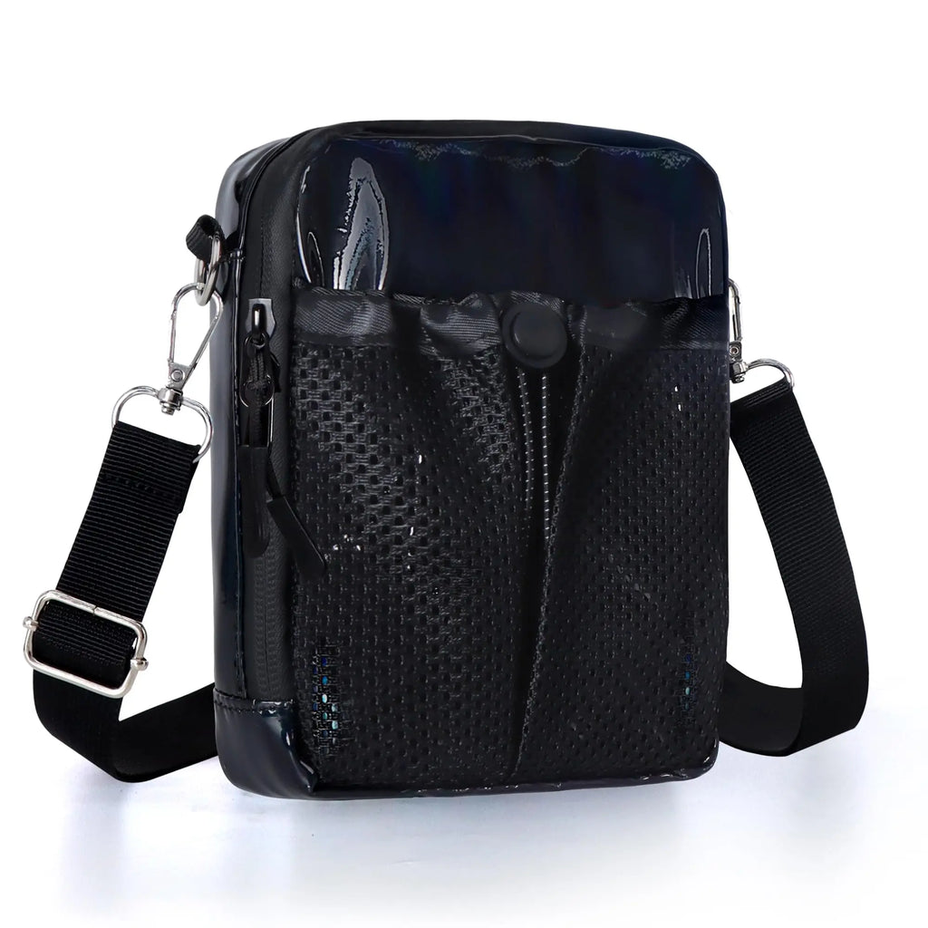 Waterproof Small Crossbody Bag Multi Pocket Shoulder Sling Bag Outdoor Travel Chest Bag with Mesh Pocket for Men Women
