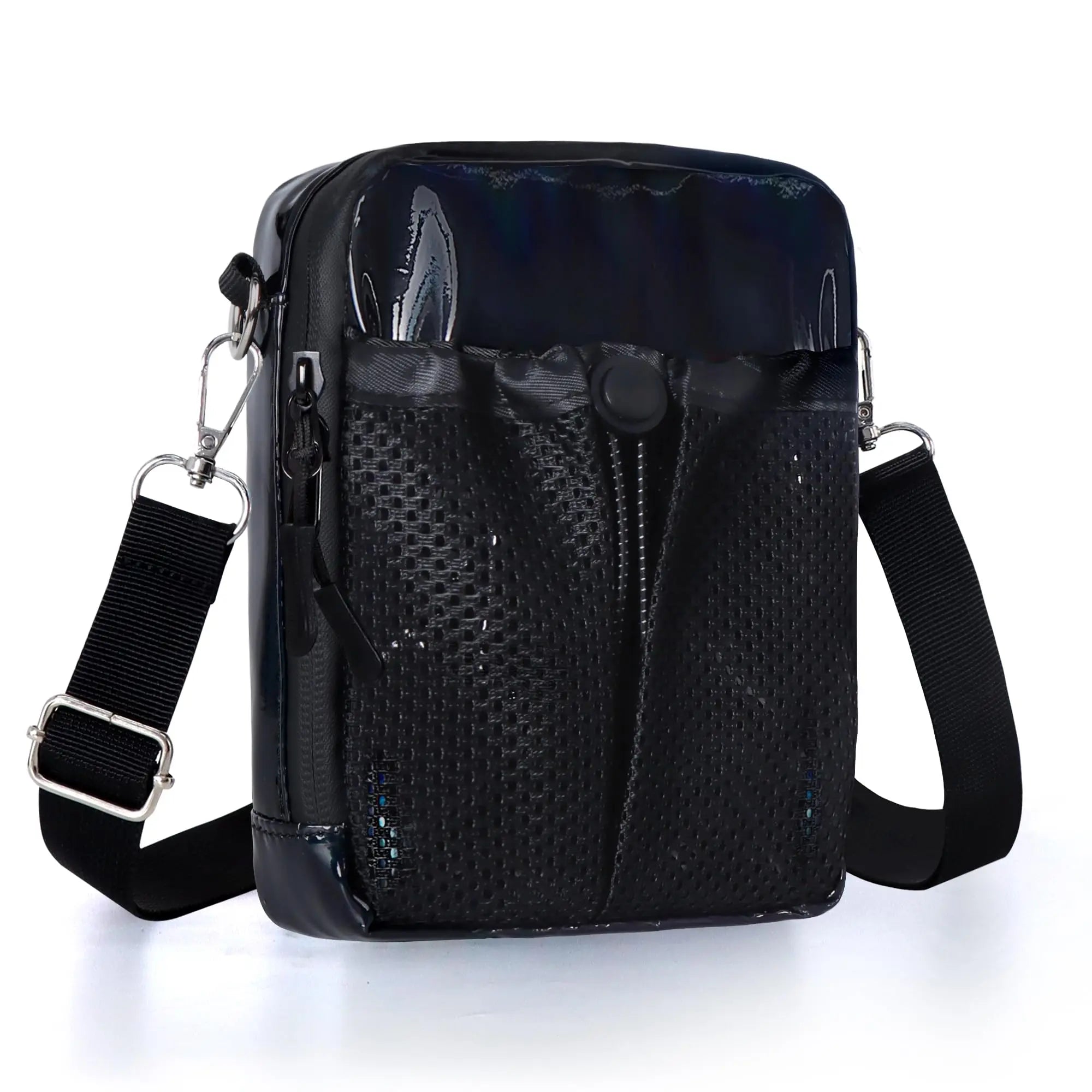 Waterproof Small Crossbody Bag Multi Pocket Shoulder Sling Bag Outdoor Travel Chest Bag with Mesh Pocket for Men Women