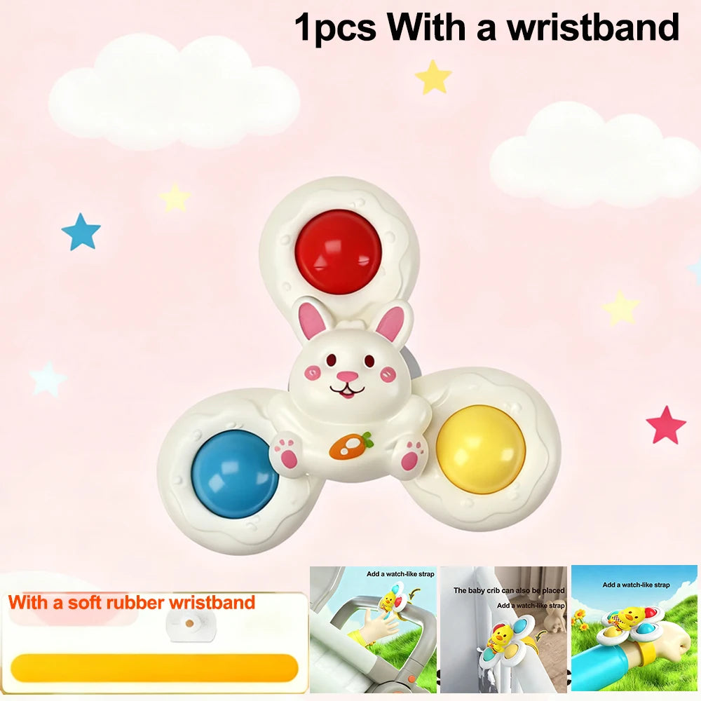 Suction Cup Spinner Toy Baby Bath Funny Game Educational Toy For Children Infant Sensory Stress Reliever Christmas Gifts for Kid