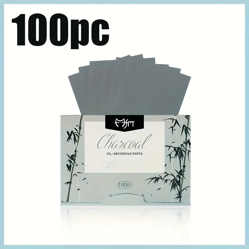 100 Pieces Portable Oil Absorbing Facial Oil Blotting Paper, Instantly Control Facial Shine and Refresh Skin, Oil Control Care