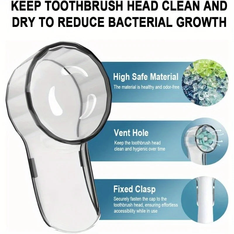 6pcsPortable Electric Toothbrush Head Protective Cover for Traveling on Business Trip Dust Cap of Brush Head Cover Bathroom Tool