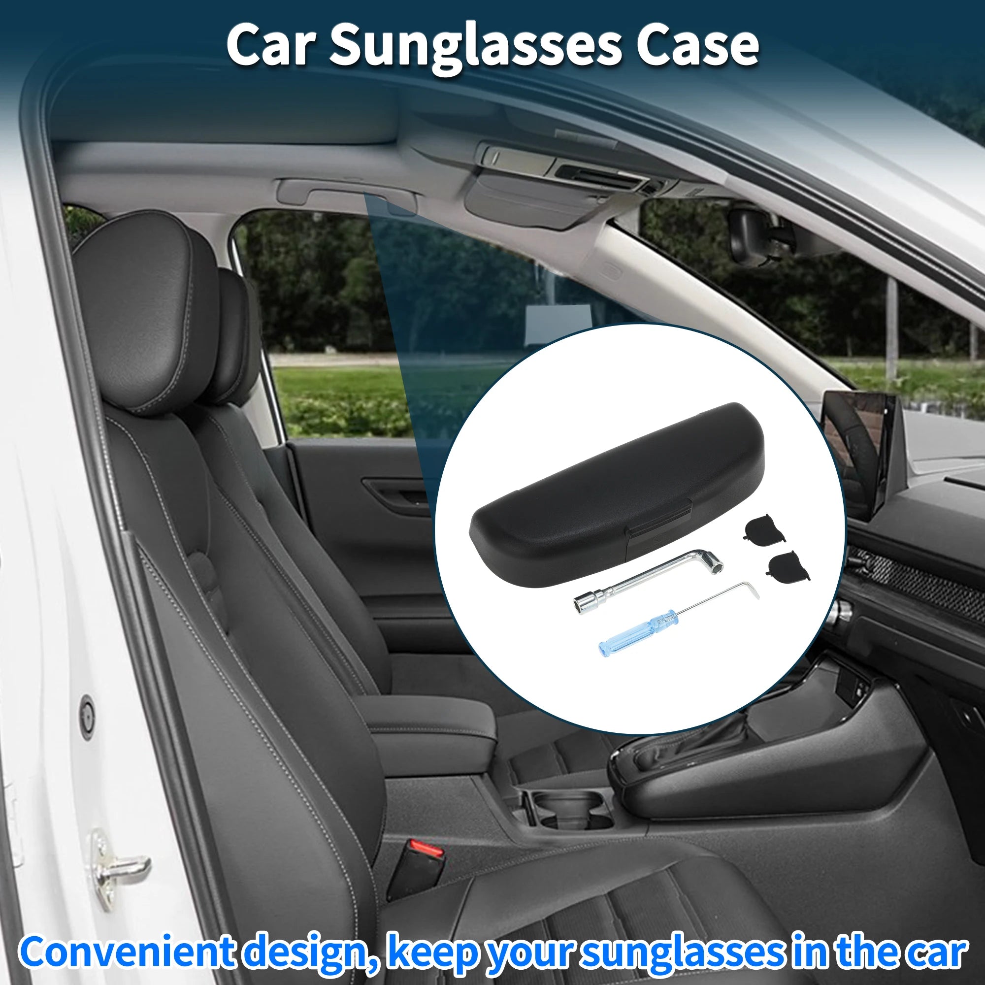 UXCELL Car Sunglasses Case for Mini Cooper F56 3-Door 2014-2018 ABS Black 1 Set