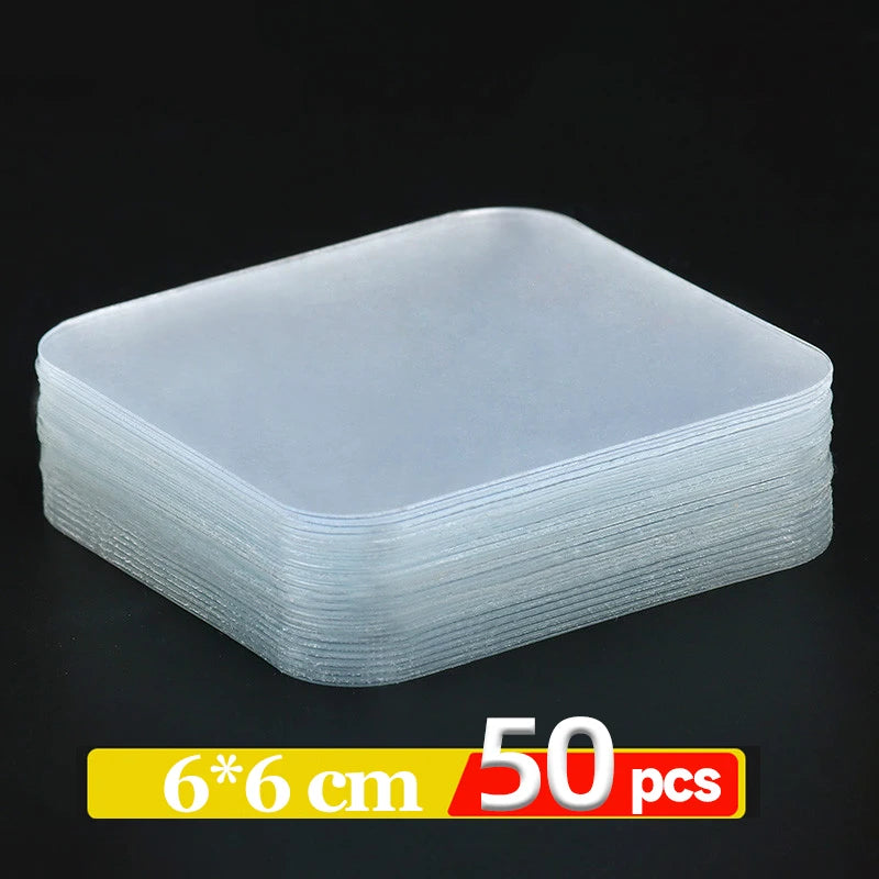 Transparent Double Sided Adhesive Tape Nano Gel Pads Super Strong Heavy Duty Washable Sticky Patch for Wall Hanging And Mounting