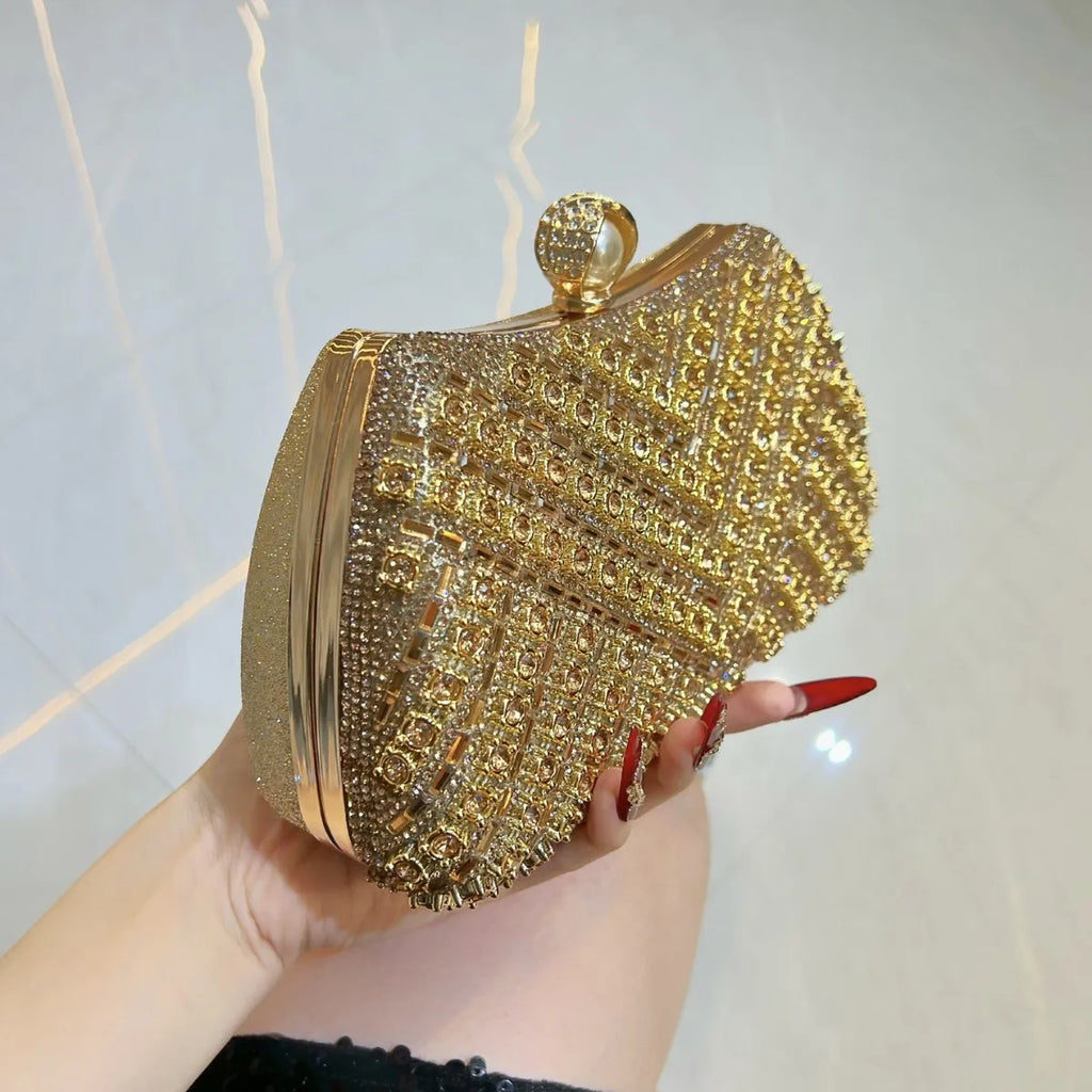 Rhinestones Diamond Evening Bags For Women Luxury Chain Shoulder Crossbody Bags Party Wedding Clutch Purse Handbags