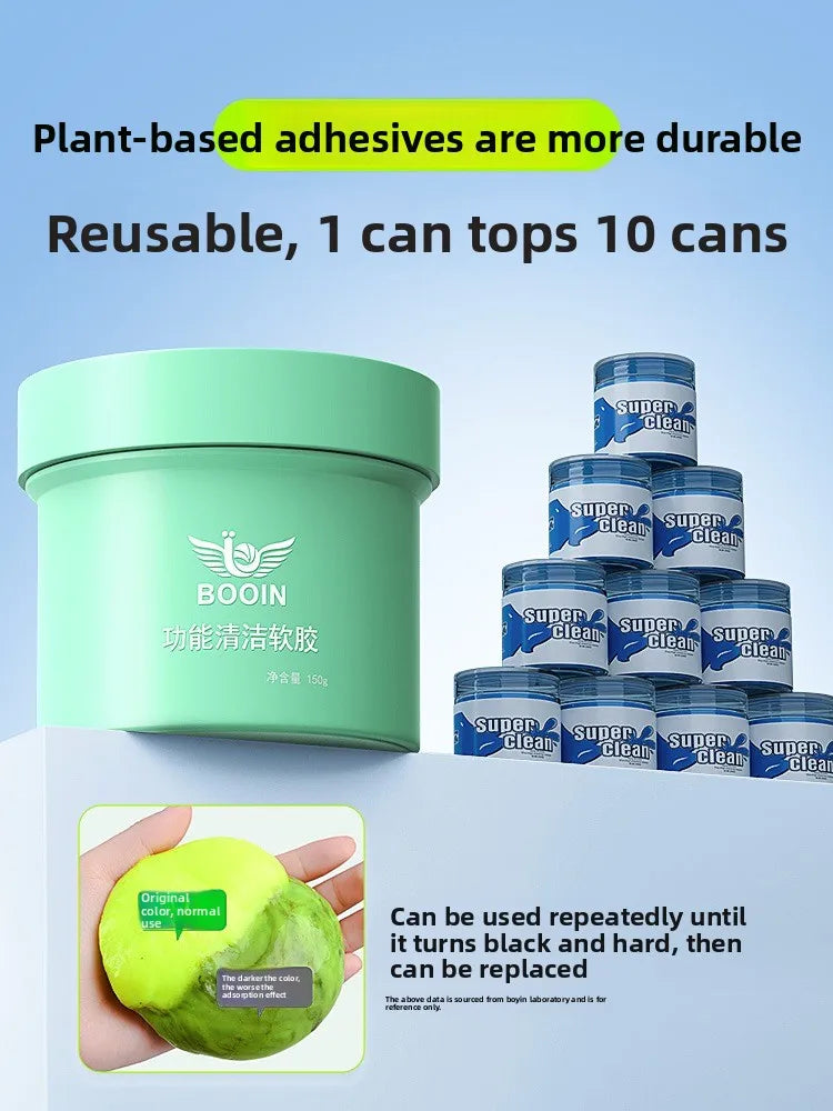 Car Cleaning Gel 150g Dust Removal Tool Hair Cleaner for Keyboard Computer Magic Slime Mud for Air Vent Safe Plant Ingredients