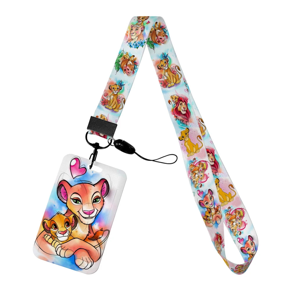 The Lion King Simba Disney Neck Strap Lanyard Movie Boys Card Cover Cartoon Badge Holder ID Card Students Hang Rope Gifts