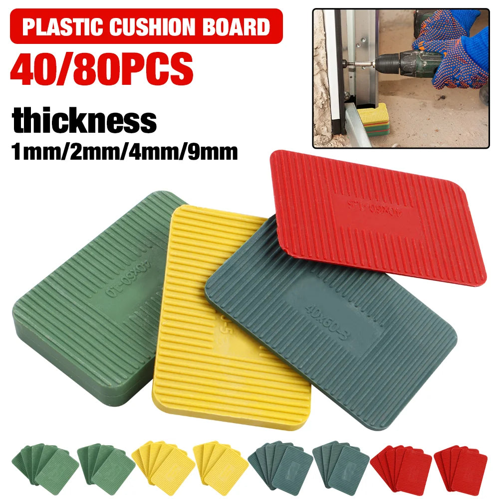 40/80Pcs Plastic Gaskets, 4 Sizes, Used For Adjusting Door And Window Frames, Leveling Tiles, PP Gaskets, Wedges