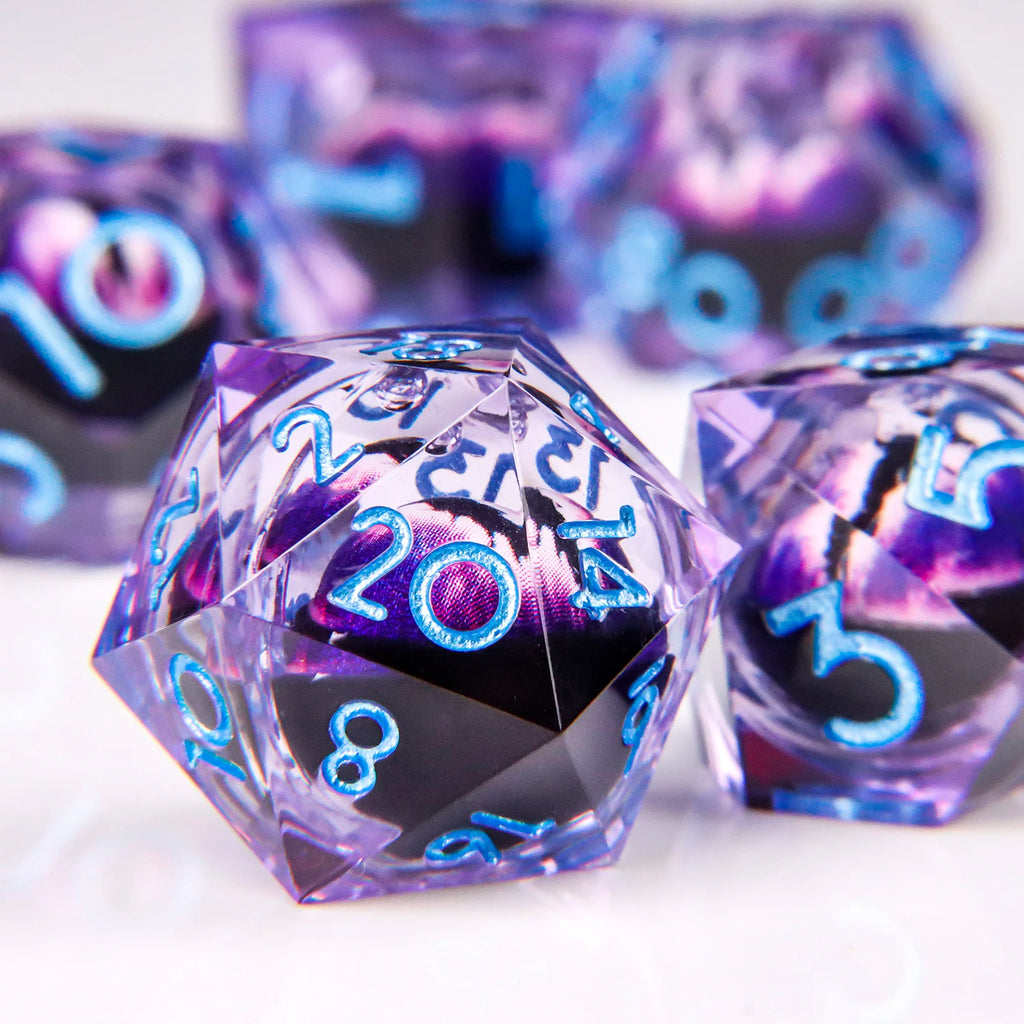 DND Dragon Eye Dice Liquid Core Dice Set Resin Sharp Edged Dice For Dungeons and Dragons Polyhedral D&D Dice Handmade D and D