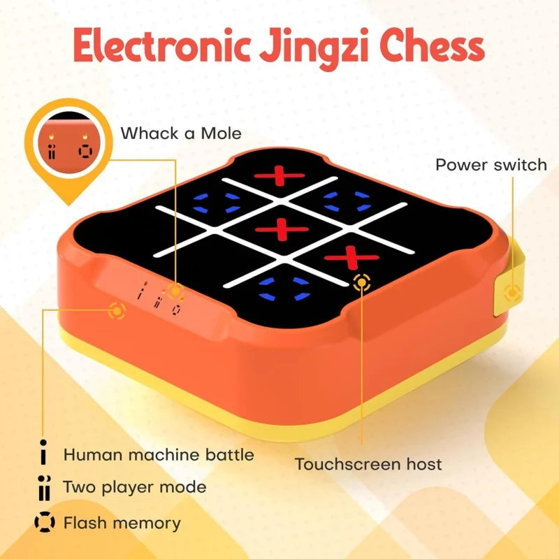 Portable Handheld Board Indoor Game Toy Classic Fingertip Toy Board Game Multifunctional Electronic Tic-Tac-Toe Board