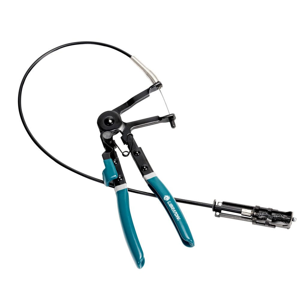 LIBRATON Flexible Hose Clamp Pliers Radiator Hose Clamp Removal Tool with Ratchet Locking for Automotive, Car, and Truck Repairs
