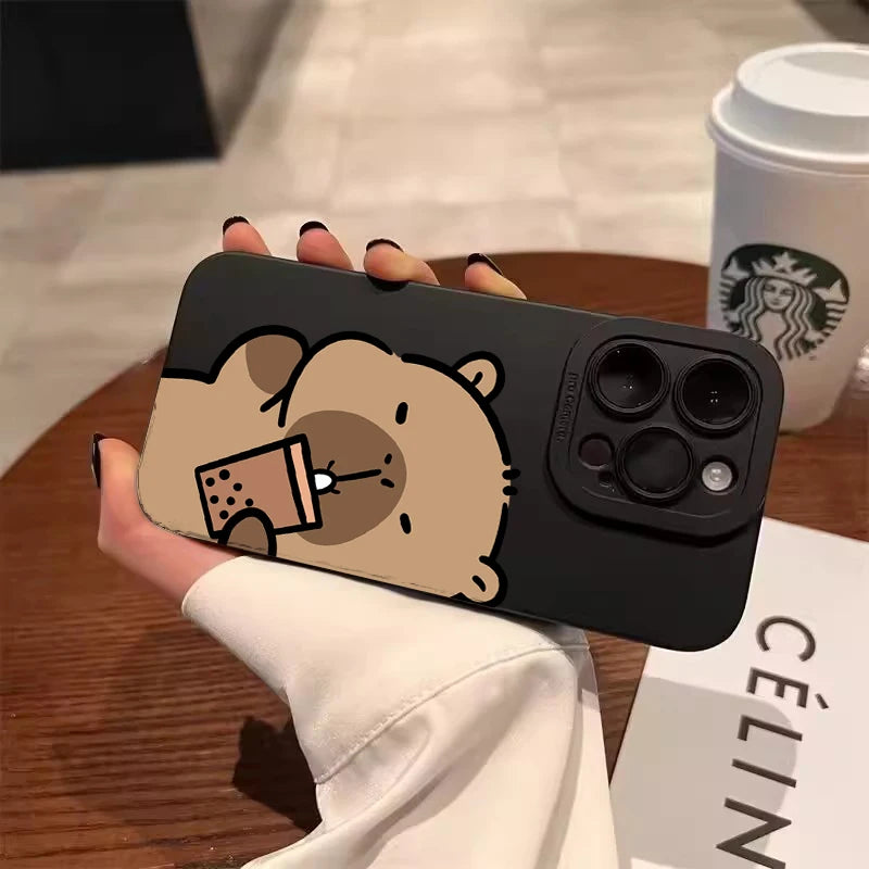Cartoon Cute Capybara Phone Case For Samsung Galaxy S25 FE S24 S23 S22 Ultra Plus A16 A26 A36 A56 A55 A25 A35 A54 A34 A33 Cover