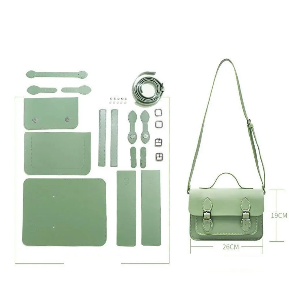 New PU Leather DIY Material Bag 10 Colors DIY Cambridge Messenger Bag Hand-stitched Self-made Bag Women