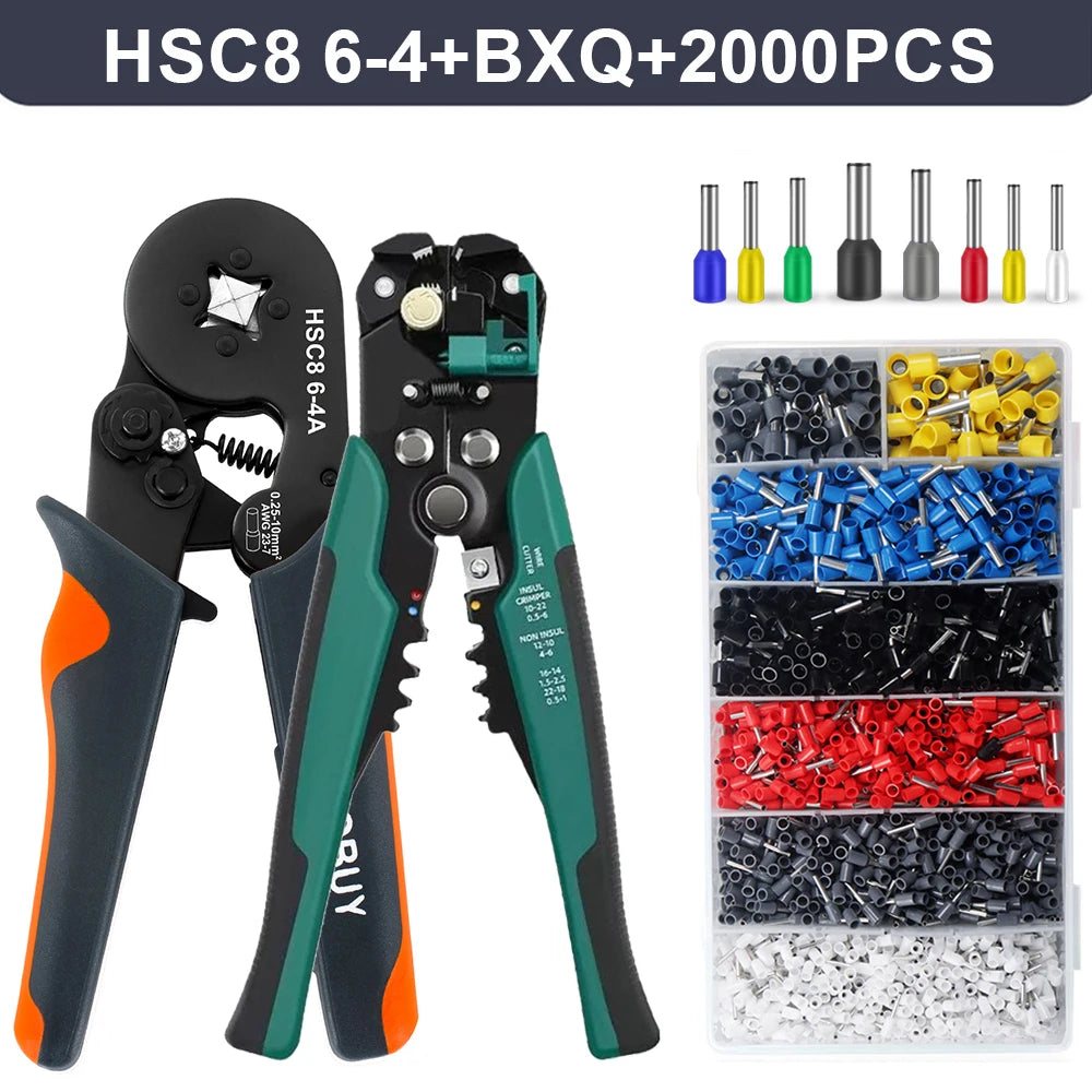 Crimper Cable Cutter Adjustable Automatic Wire Stripper Multifunctional Stripping Crimping Pliers Terminal Hand Tool