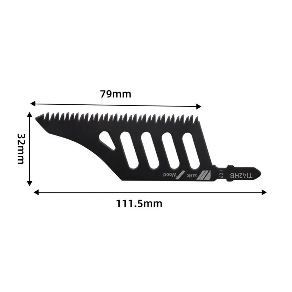 1/5Pcs T142HB Jig Saw Blade High Carbon Steel Curve Jigsaw Blade T Shank Flush Cutting Blades Replacement Woodworking Tool