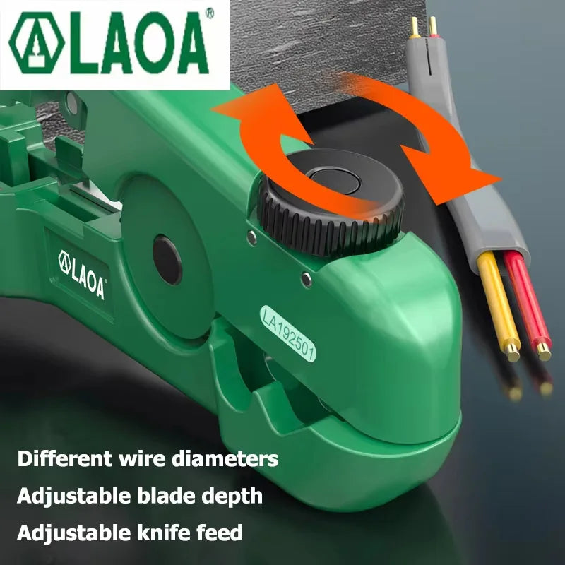 LAOA Multifunctional Adjustable  Network Stripper Tool Wire Stripper 3.2-9.5mm  Wire Cable Cutter Tools