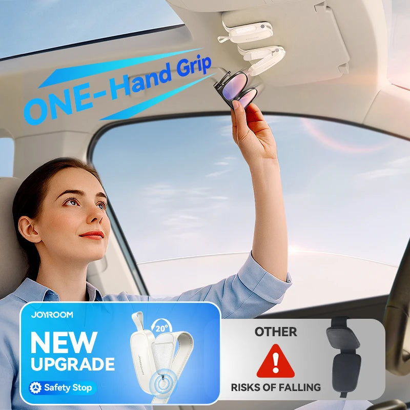 Joyroom Car Sun Visor Eyeglass Holder Universal Eyeglasses Clip Car Sunglasses Holder Card Ticket Holder For Car Accessories