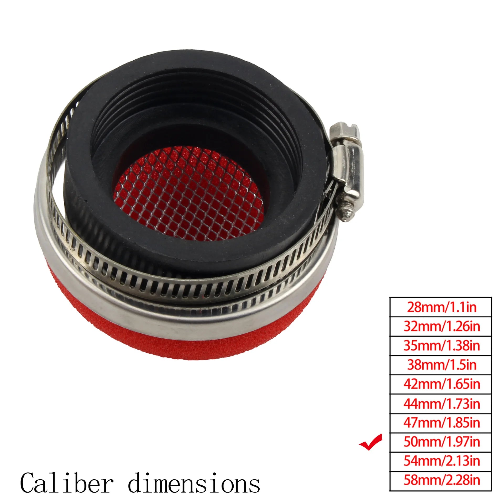 Motorcycle 28/32/35/38/42/45/50/54/58 MM Stright Foam Air Filter Sponge Cleaner Moto Scooter Motocross Dirt Bike Accessories