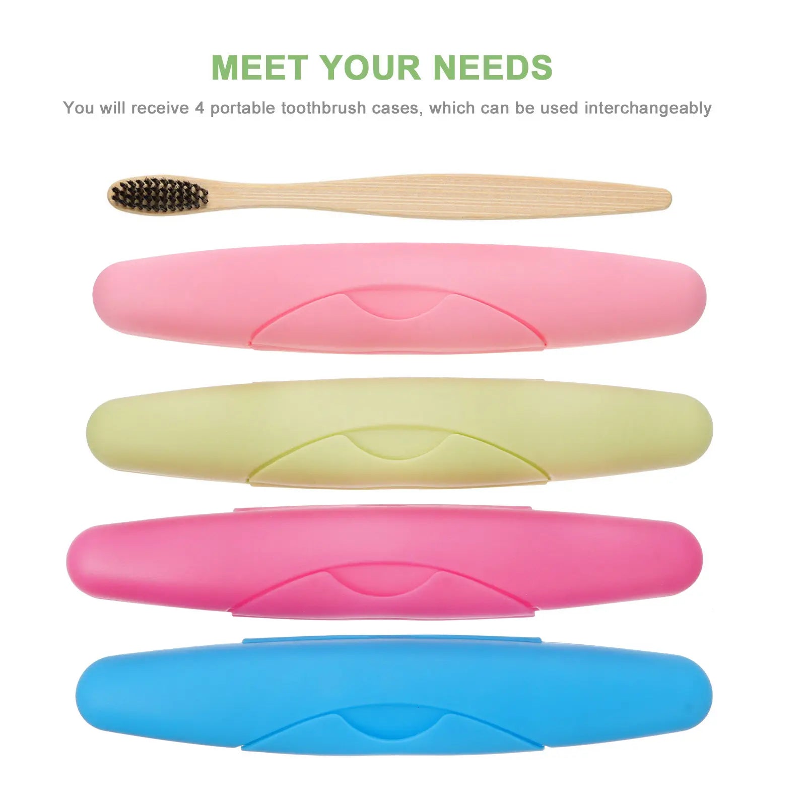 4Pcs Travel Toothbrush Case Portable Storage Holder Plastic Breathable Toothbrush Box Carrying Case for Outdoor Camping Home