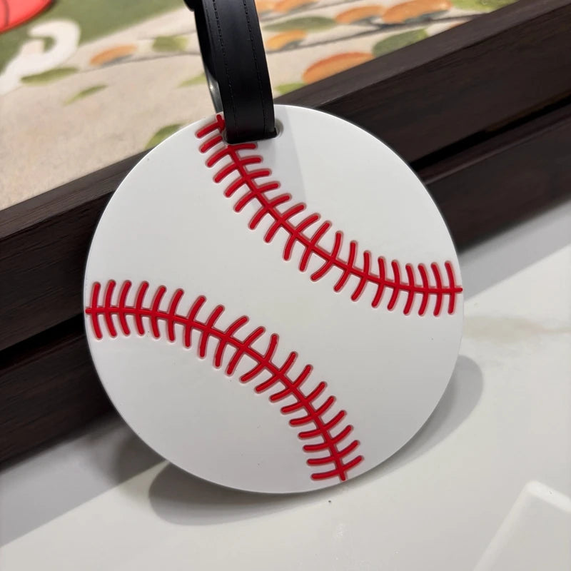 1/2Pcs Sports Basketball, Football, Baseball, Name Luggage Tag, Soft Silicone Anti-Loss Tag, Luggage Suitcase, Travel Backpack P