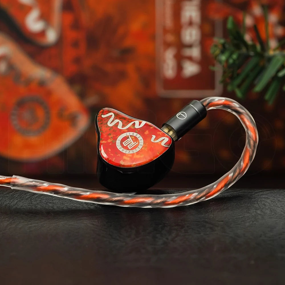 Juzear x Vivir Digital Fiesta 1DD+3BA IEM HiFi Hybrid In-ear Monitor Earphones with 3.5mm Mic+4.4mm Dual Cable