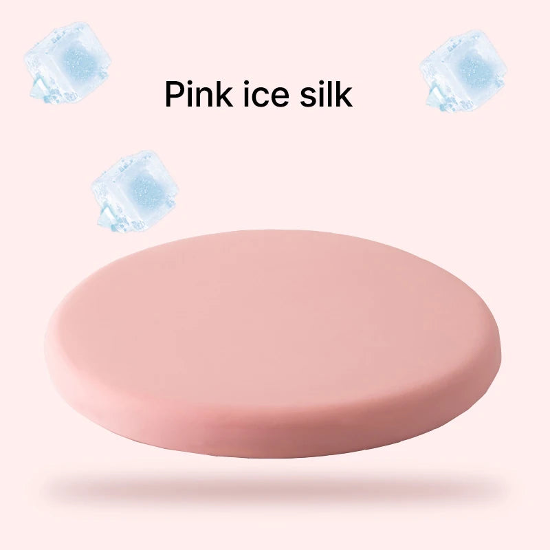 Round Ice Silk Fiber Fabric Seat Cushion Rebound Memory Foam Stools Chair Cushion Japanese Solid Thick Soft Comfy Butt Cushion