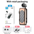 Wireless Bluetooth Headset Clip Ears In Lotus With Wire Headphone  Retractable Wire Stereo Handsfree Earbuds Ear Blues For Phone