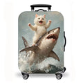 Luggage Cover, Ocean Animal Print Stretch Suitcase Protector for Travel, 5 Styles Koi Dolphin Cat Design