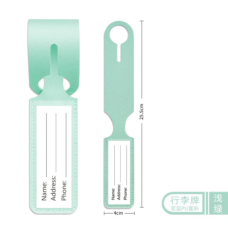 Customized boarding pass PU leather strip hanging luggage tag printed name label suitcase tag
