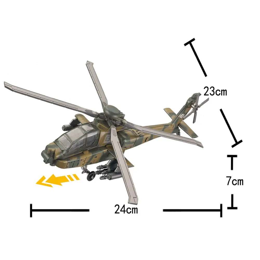 AH-64 Blocks Planes Toy US Apache Armed Helicopter AH64 ABS Aircraft Model 1:72 Scale Miniature Airplane Collection Boy Gift