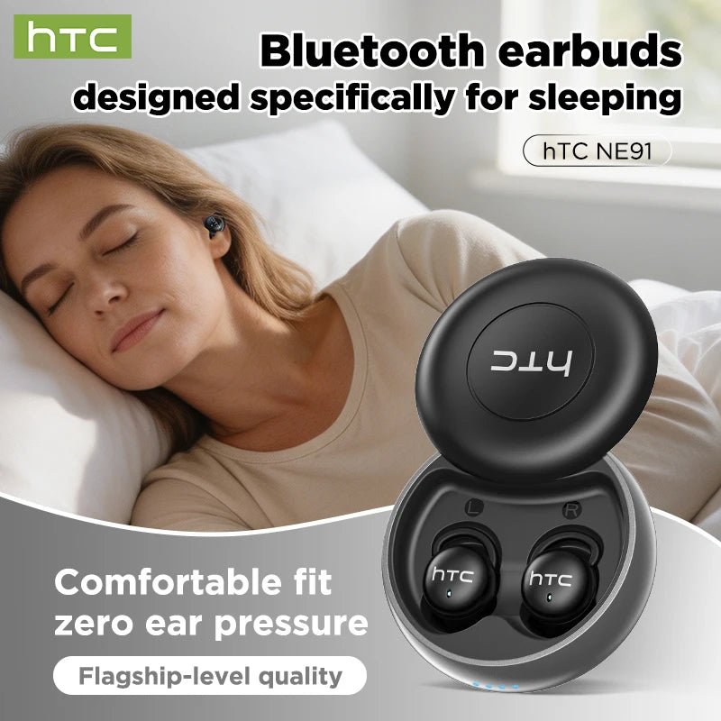 HTC Original Sleep Aid Earbuds Wireless NE91 Bluetooth Earphones Noise Reduction Headphones Long Battery Life Fit Side Sleeper