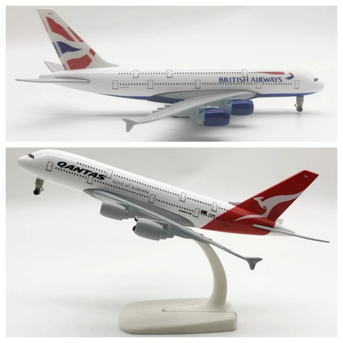 2pc 20cm Metal Model Airplanes A320 330 350 380 Aviation Diecast 1/300 Scale Aircraft For Adults Fun Souvenir With Wheels & Base