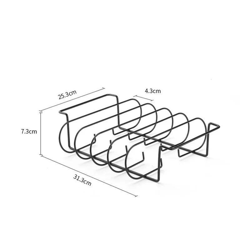BBQ Steak Racks Non-Stick Coated Steel Roasting Barbecue Rib Meat Lamb Roasting Grilling Stand Holds Outdoor Picnic Rib Rack