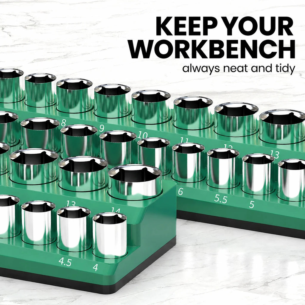 Magnetic Absorption Tools Storage Rack Durable Plastic Hex Socket Bit Holder For 1/4 3/8 1/2 Drive Screwdriver Accessories