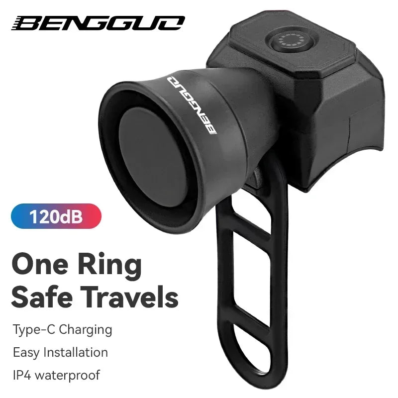 ISGTDRM Bicycle Horn Mountain Bike Mini USB Charging Waterproof Bike Bell Riding Equipment Children's Scooter Accessories