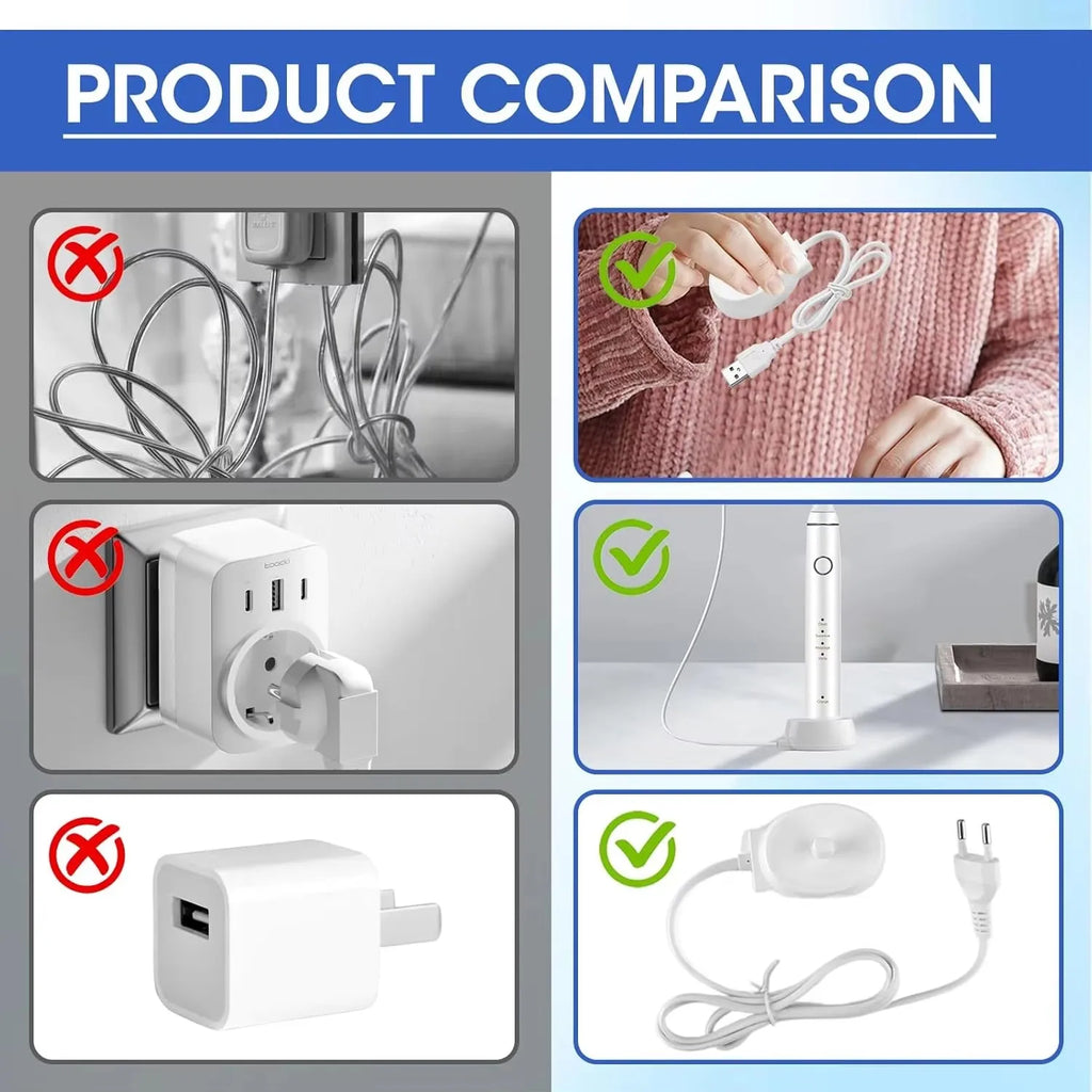 1 Pcs Charger Fit for Oral B Braun Electric Toothbrush iO Series 3 4 5 6 1000/3000/5000/7000/7500 Waterproof Inductive Base