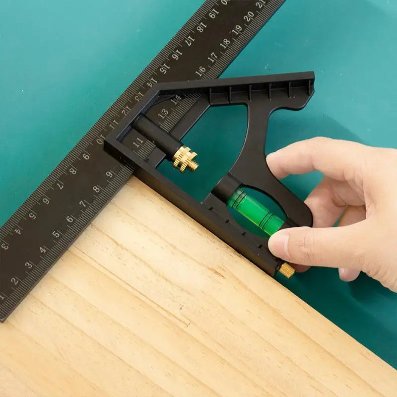 1Pc 15/20/25CM Adjustable Combination Right Angle Ruler 45/90 Degree With Bubble Level Gauge Multifunctional Measuring Tools‘