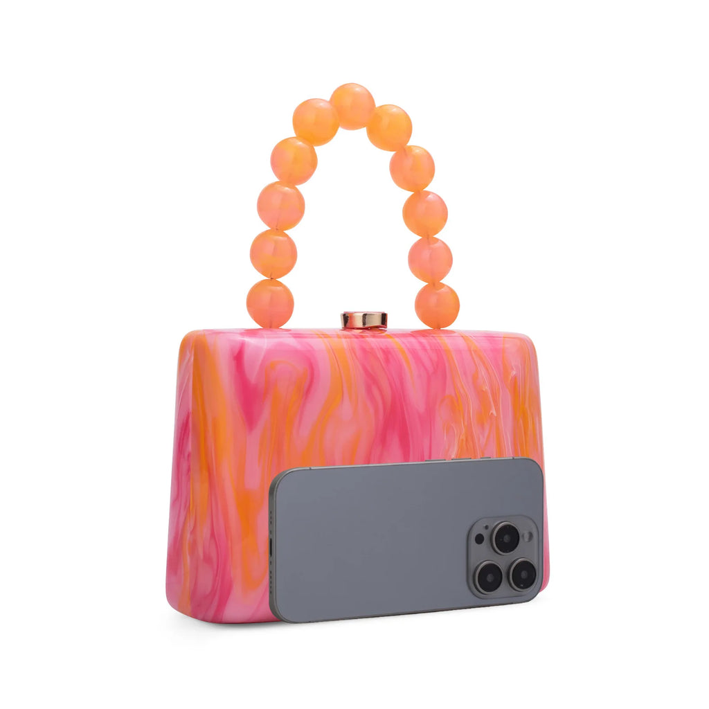 Beading Handbag Marble Acrylic Luxury Box Clutch Evening Bags Dinner Dress Purse Festival Gift Wedding Party Chain Shoulder Bag