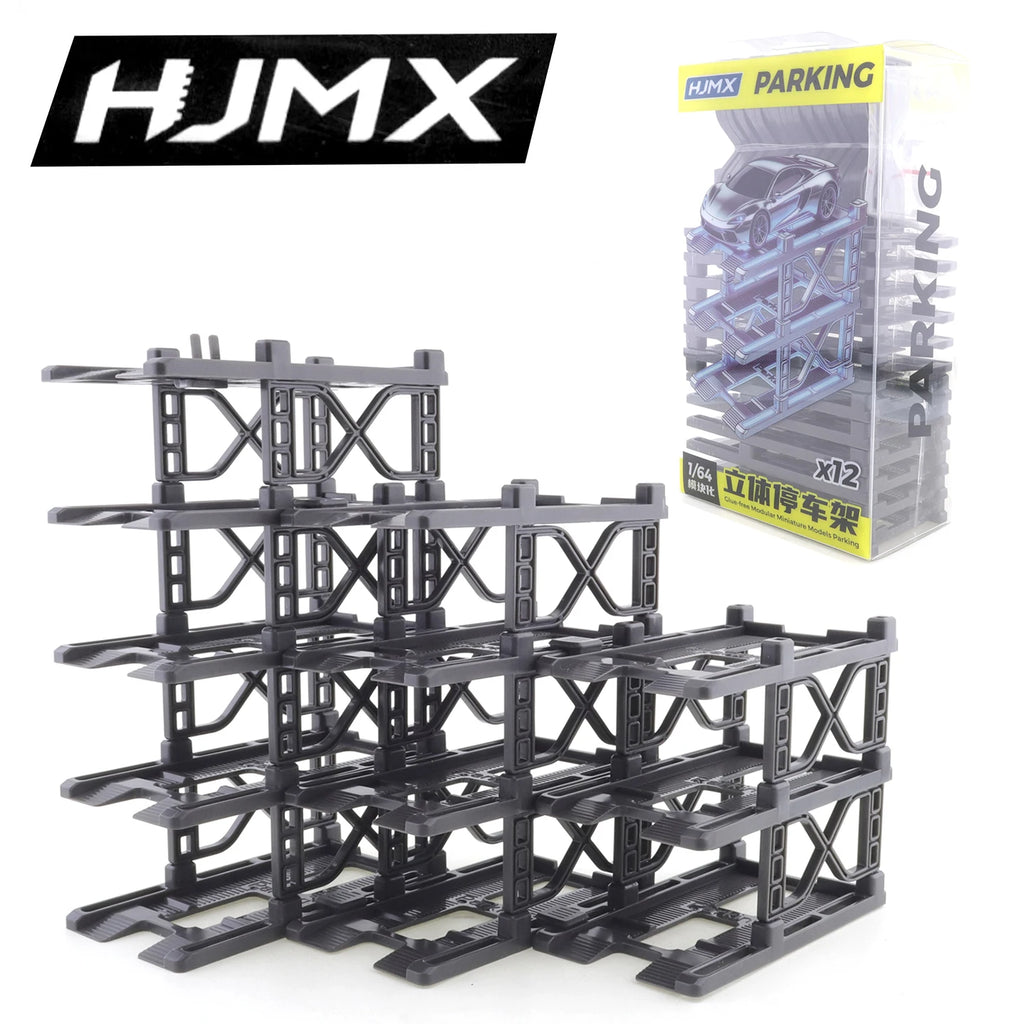 HJMX 1:64 Three-dimensional Assembly Parking Stand 12-layer Assembly Simple Parking Garage Building Model