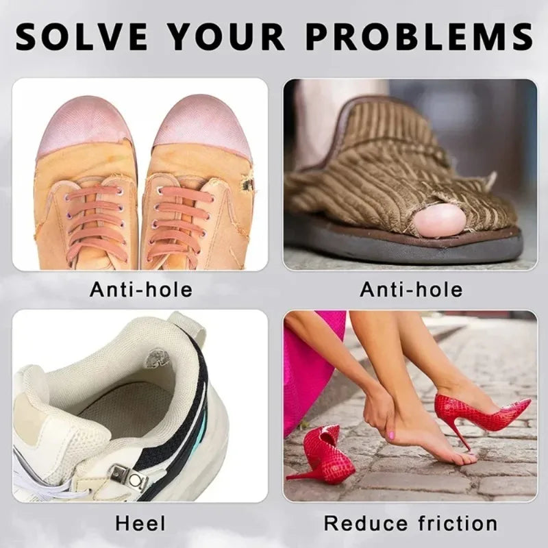 6pcs Shoe Repair Stickers Fabric Heel Protector Anti-Wear Repair Holes Self-adhesive Patches Insoles Pad Foot Care Insert