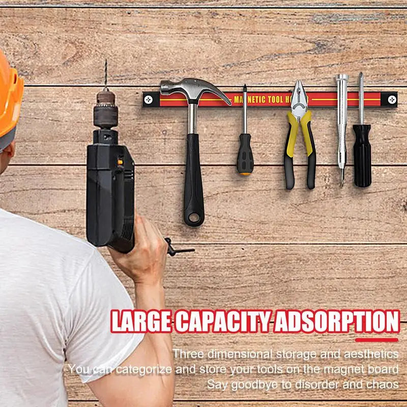 Magnetic Strip For Tools Large Capacity Wall Tool Holder Metal Tool Bar For Workshop Home Space Saving Tool Organizer For Car