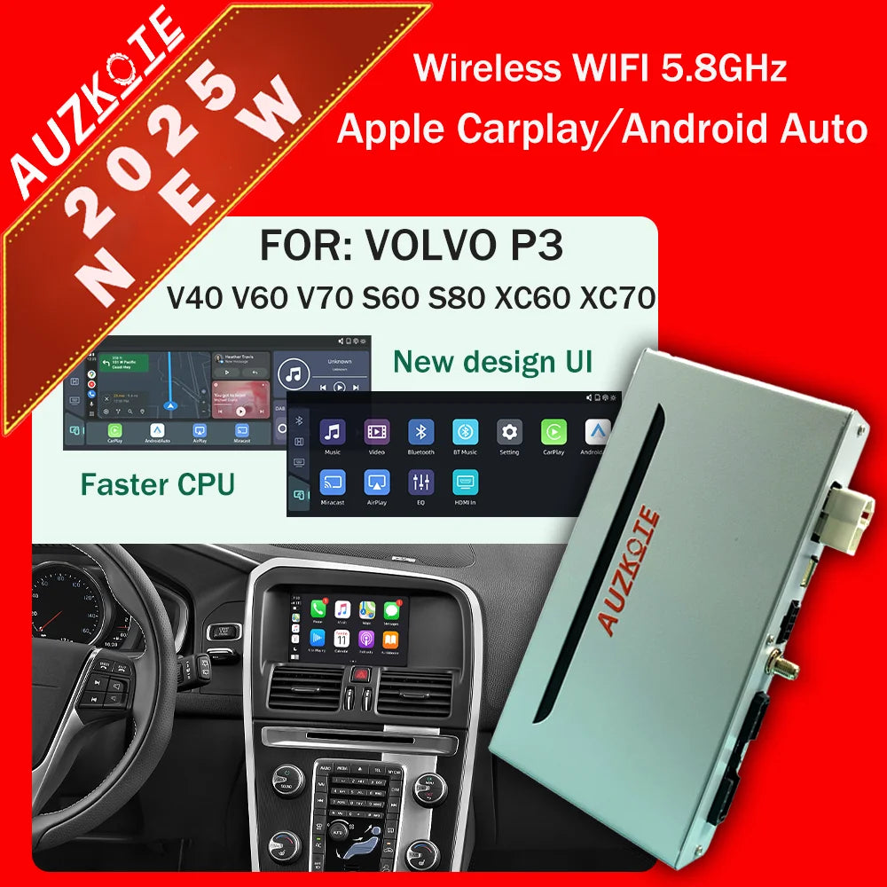 Wireless Apple Carplay Android Auto Module Car AI Box For Volvo XC60 XC70 S60 S80 V60 V70 V40 (2011-2019) Mirror Link Decoder