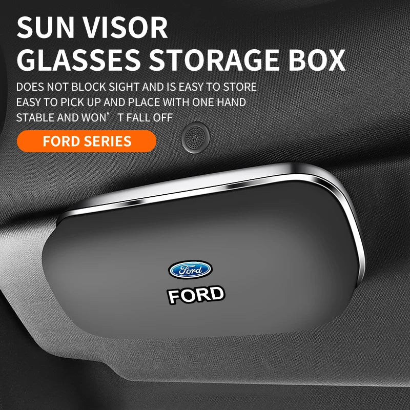 For Ford Mondeo Focus Explorer Escape Kuga Everest Bronco F-150 Ranger Transit Car-Mounted Sunshade Eyeglass Case