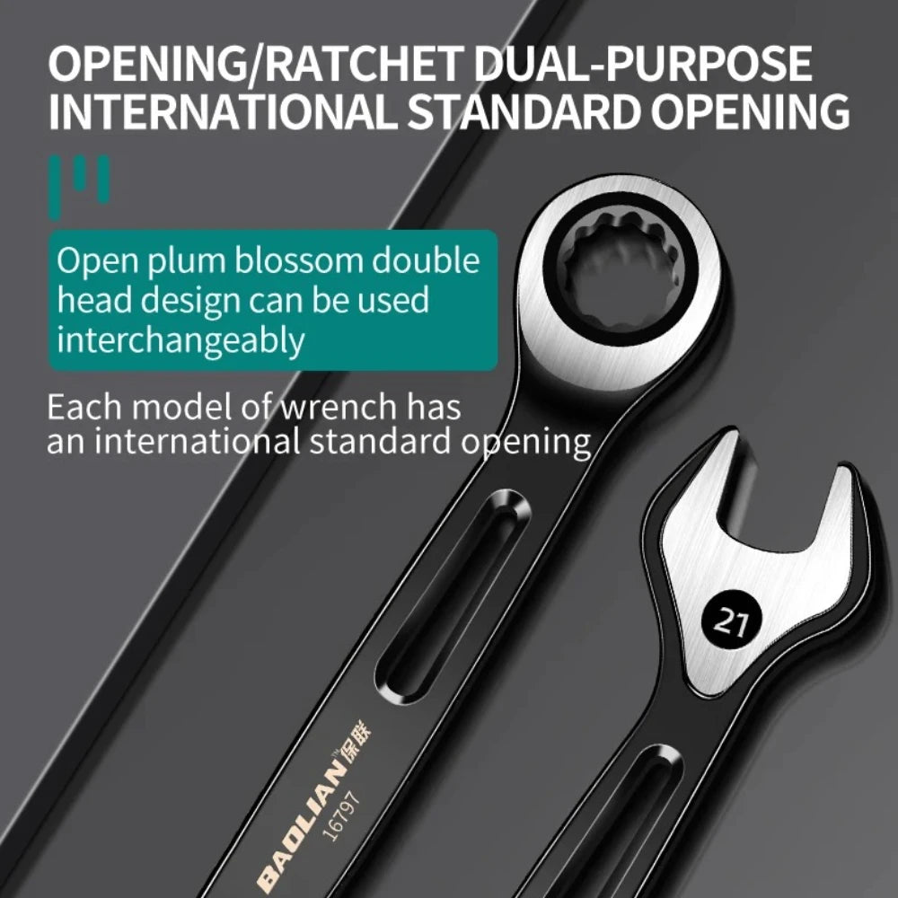 6mm-22mm Combination Wrench Dual-purpose Wrench Labor-saving Anti Slip Metric Universal Spanner For Car Repair Hand Tool