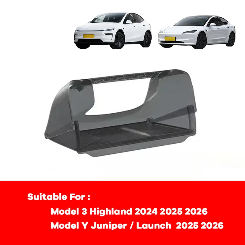 For Tesla Model Y Juniper Model 3 Highland 2025 2026 Under Screen Hidden Storage Box Behind Screen Center Console Organizer Case
