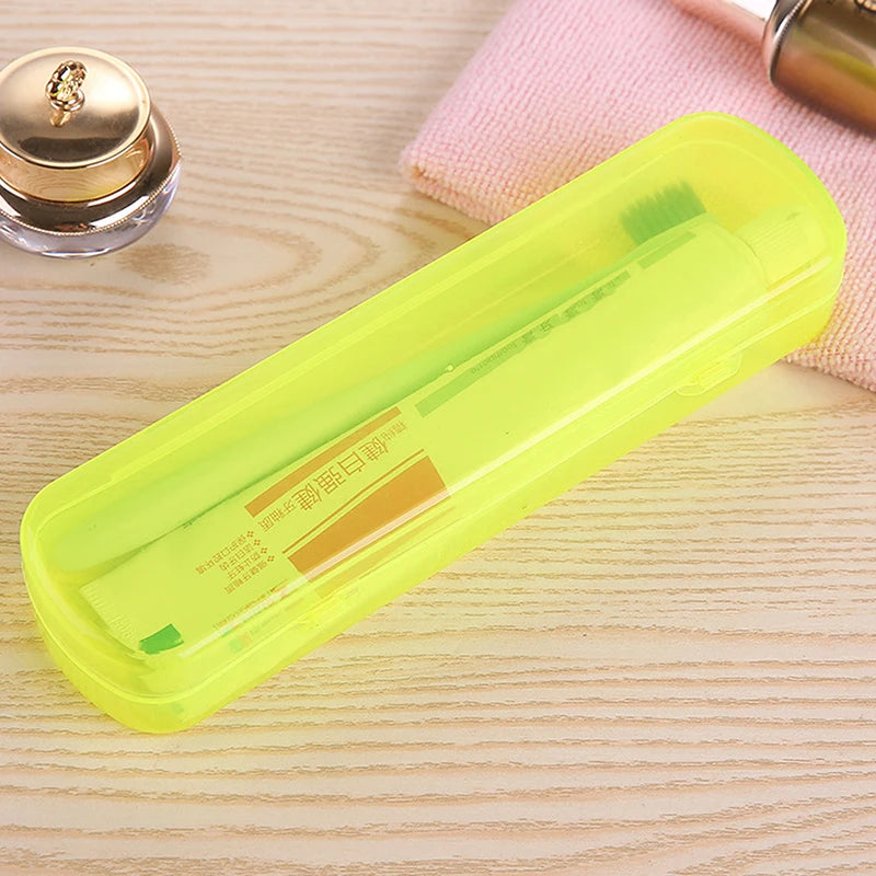 Travel Portable Toothbrush Box Candy Color Bathroom Toothpaste Holder Storage Case Box Organizer Travel Toiletries Storage Boxes