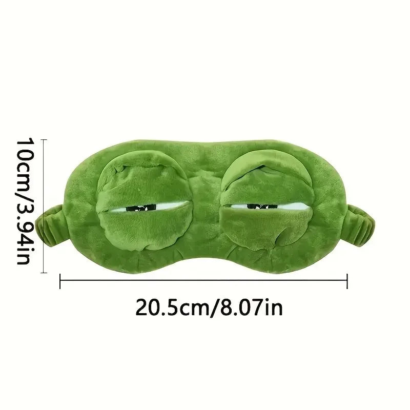 Cute Pepe Frog Sleep Eye Mask Plush Blindfold Super Soft Transformable Cover for Kids Teens Adults (Green)