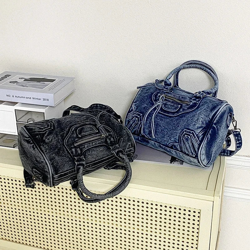Retro Versatile Advanced Sense Commute Crossbody Bag Denim Fabric Large Capacity 2026 New Fashion Summer Casual Shoulder Bags